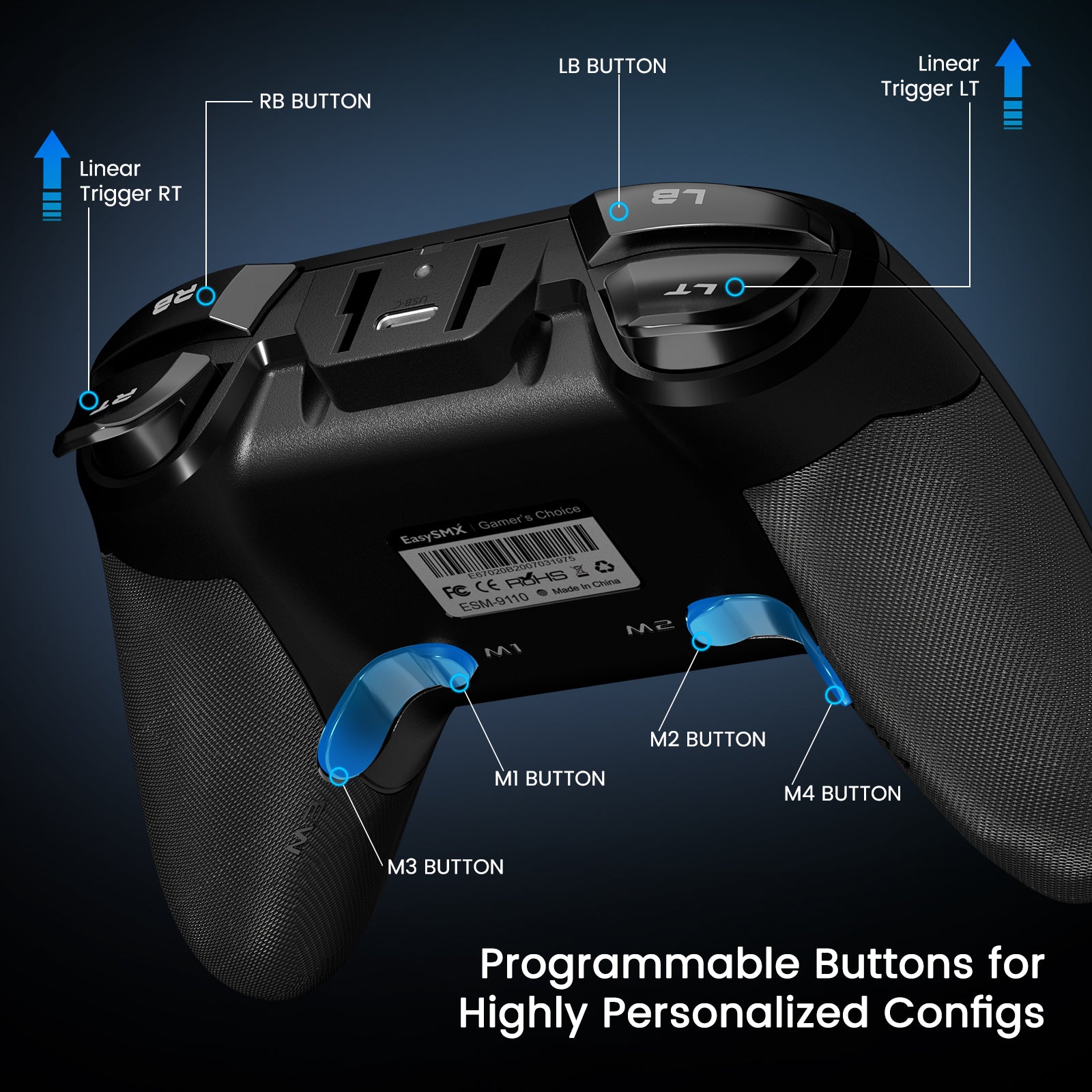 EASYSMX ESM-9110 2.4G Wireless Gaming Controller Dual-Vibration Plug and Play Gamepad Joystick for Windows PC / Steam Deck / PS3 EASYSMX ESM-9110 2.4G Wireless Gaming Controller Dual-Vibration Plug and Play Gamepad Joystick for Windows PC / Steam Deck / PS3